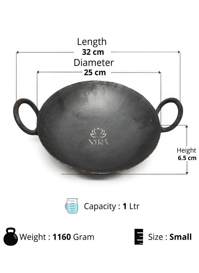 Nyra Kitchenware Black Iron Dishwasher Safe Serving Kadhai 1L - Image 2